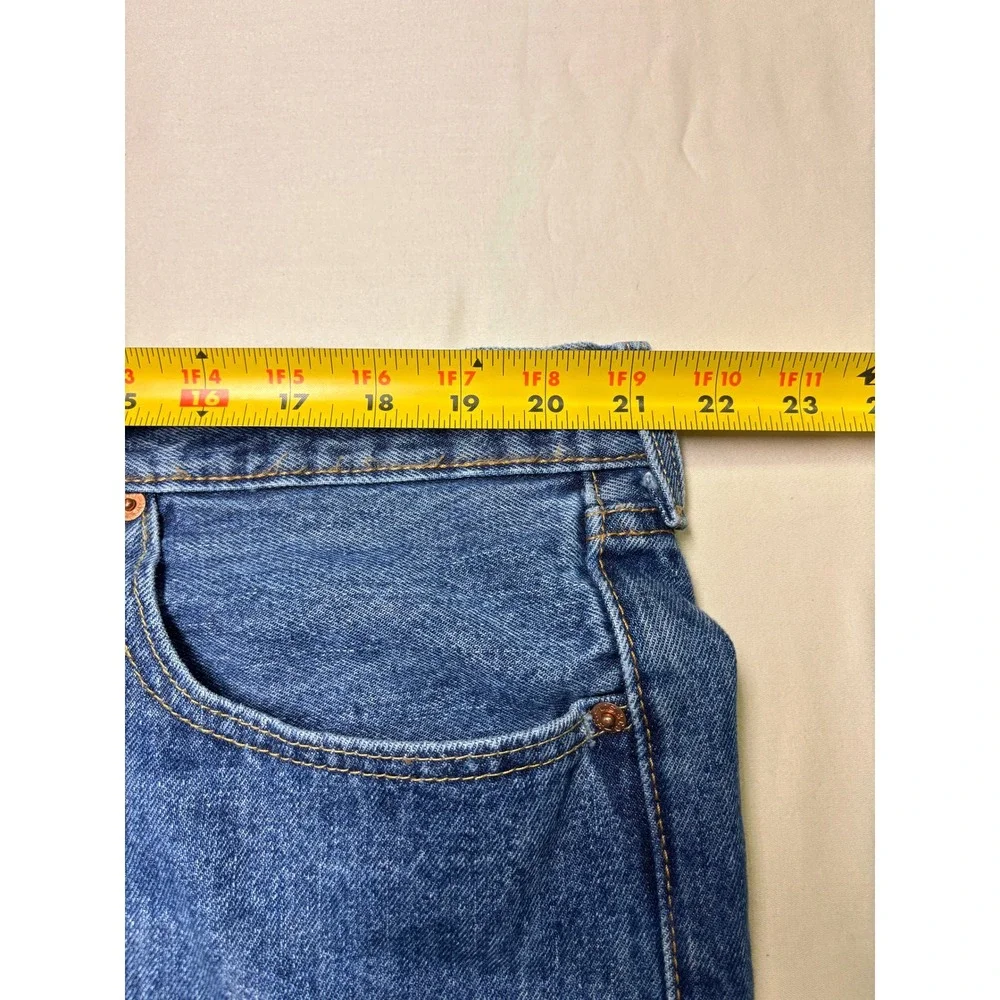 Levis 501 Original Fit Blue Jeans Mens W42 L30 Button Fly Medium Wash Denim
